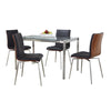 Fuji - Mason Swivel Dining Set Dining Set - Brushed Stainless Steel