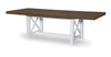 Beckett - Complete Trestle Table - Natural White With Dark Oak