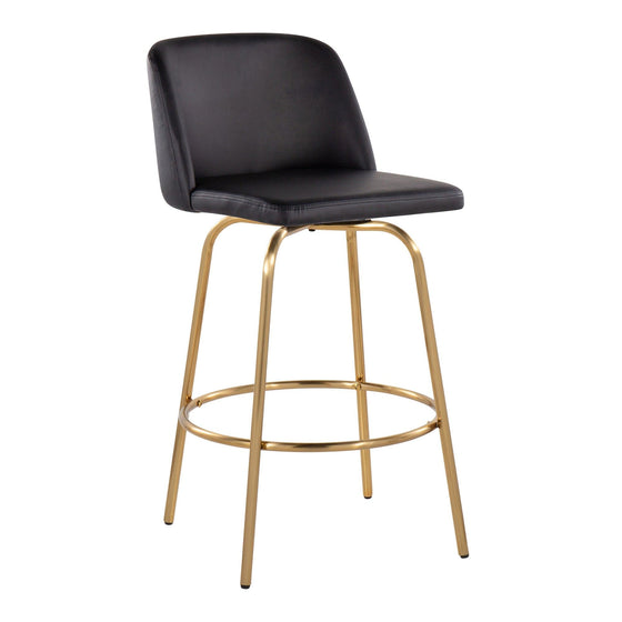 Toriano - 26" Fixed-Height Counter Stool (Set of 2) - Gold Base