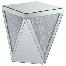  Amore - Square Mirrored Acrylic Crystal Side End Table - Silver