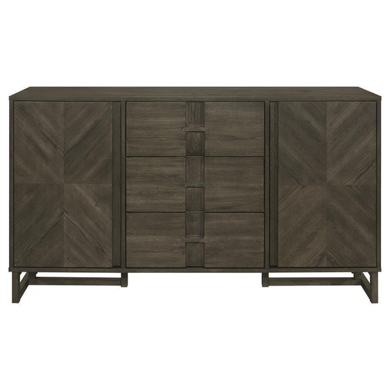 Kelly - 3-Drawer Storage Dining Sideboard Buffet - Dark Gray