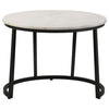 Miguel - Round Marble Top Coffee Table - White And Black