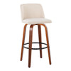 Toriano - 30" Faux Leather Fixed-Height Barstool (Set of 2) - Walnut & Chrome Base