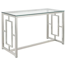  Merced - Glass Top Metal Entryway Sofa Console Table - Nickel