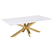  Visalia - Faux Marble Top Stainless Steel Coffee Table - Gold