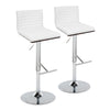 Mason - Adjustable Barstool (Set of 2) - White And Gray