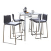 Marcel - Mara Upholstered Counter Height Dining Set - Chrome Metal With White Wood Tabletop