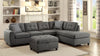 Stonenesse - Sectional Sofa With Storage Ottoman Set - Gray