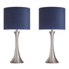 Lenuxe - 24" Metal Table Lamp - Brushed Nickel (Set of 2)