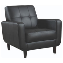  Aaron - Upholstered Track Arm Tufted Accent Chair - Black