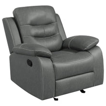  Nova - Upholstered Padded Arm Glider Recliner - Dark Gray