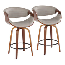  Symphony - 26" Fixed-Height Counter Stool (Set of 2) - Walnut & Chrome Base