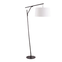  Daniella - Floor Lamp - Black Steel With White Linen Shade