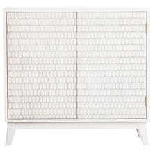  Gambon - 2 Door Wood Honeycomb Pattern Accent Cabinet - White