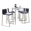 Marcel - Mara Upholstered Counter Height Dining Set - Chrome Metal With White Wood Tabletop