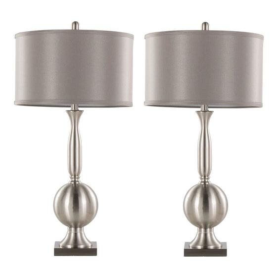 Joan - 30" Metal Table Lamp (Set of 2) - Pearl Silver