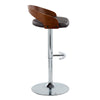 Grotto - Adjustable Barstool (Set of 2) - Chrome Base, Walnut Backrest