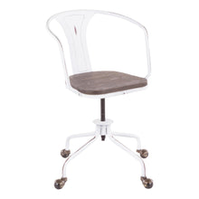  Oregon - Task Chair - Vintage White Metal And Espresso Wood-Pressed Grain Bamboo