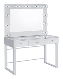  Umbridge - 3-Drawer Vanity Set With Lighting - Chrome And White