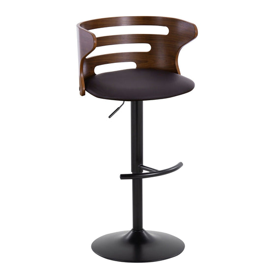 Cosi - Adjustable Barstool (Set of 2) - Black Base, Walnut Backrest