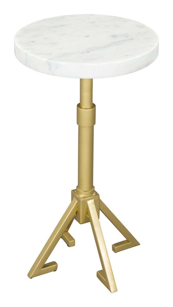 Maurice - Side Table - White / Gold