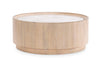 Biscayne - Round Cocktail Table With Travertine Top - Beige