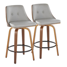  Gianna - 26" Fixed-height Counter Stool (Set of 2) - Gray And Walnut