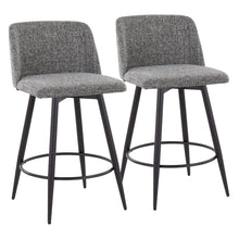  Toriano - 26" Fixed-Height Faux Leather Counter Stool (Set of 2) - Black Round Base