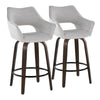 Mustang - 26" Fixed-Height Counter Stool With Swivel - Walnut Glazed Wood (Set of 2)