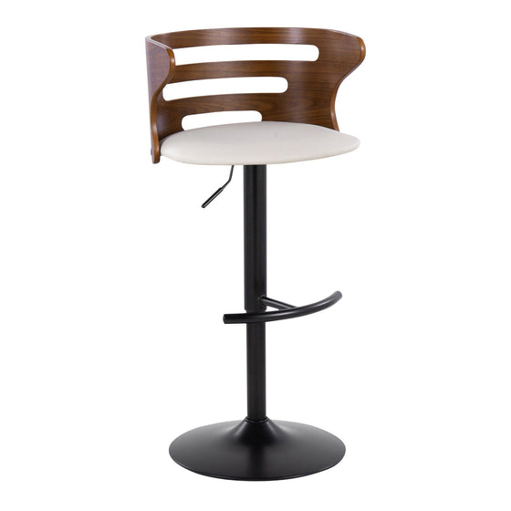 Cosi - Adjustable Barstool (Set of 2) - Black Base, Walnut Backrest