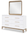 Melrose - Rectangle Mirror - Cloud White And Desert Oak