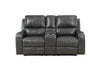 Linton - Leather Console Loveseat With Power Footrest