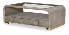  Miramar - Rectangular Glass Top Cocktail Table - Mink