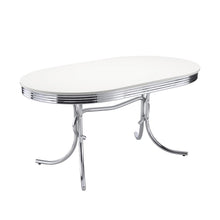  Retro - Oval Wood Top Dining Table - White And Chrome