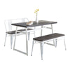 Fuji - Mason Swivel Dining Set Dining Set - Brushed Stainless Steel