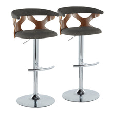  Gardenia - Adjustable Barstool - Chrome Base & Walnut Backrest