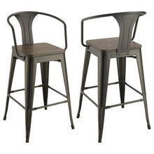  Cavalier - Metal Bar Chair (Set of 2) - Dark Elm And Matte Black