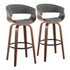 Vintage Mod - 30" Fixed-Height Barstool (Set of 2) - Black Footrest