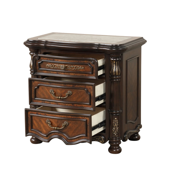 Bella Notte - Nightstand - Mahogany Brown