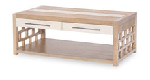  Biscayne - Rectangle Cocktail Table With Travertine Insert - Beige