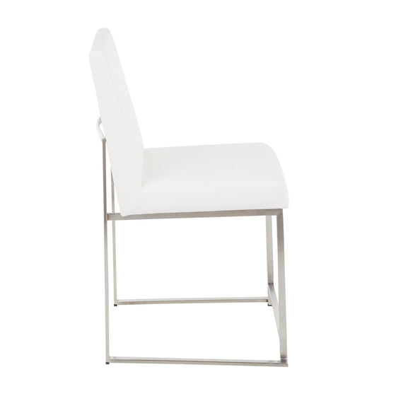 Fuji - High Back Dining Chair - Velvet Seat And Stainless Steel (Set of 2)