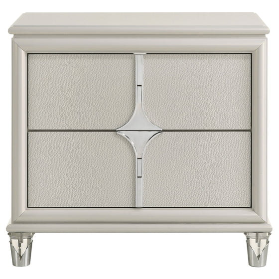 Olivia - 2-Drawer Nightstand Bedside Table - Pearl White