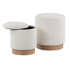 Marla - Nesting Ottoman Set - Cream