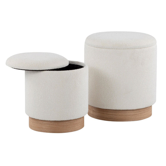 Marla - Nesting Ottoman Set - Cream