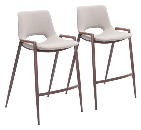 Desi - Counter Stool (Set of 2) Walnut Legs