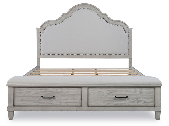 Belhaven - Upholstered Panel Bed With Storage Footboard