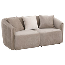  Townsend - Chenille Upholstered Rolled Arm Loveseat - Latte