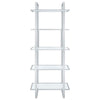 Hartford - 5-Shelf Glass Bookshelf - Chrome