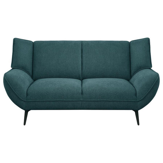 Acton - Upholstered Flared Arm Loveseat - Teal Blue