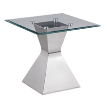  Jenny - Glass Top Stainless Steel Side End Table - Chrome